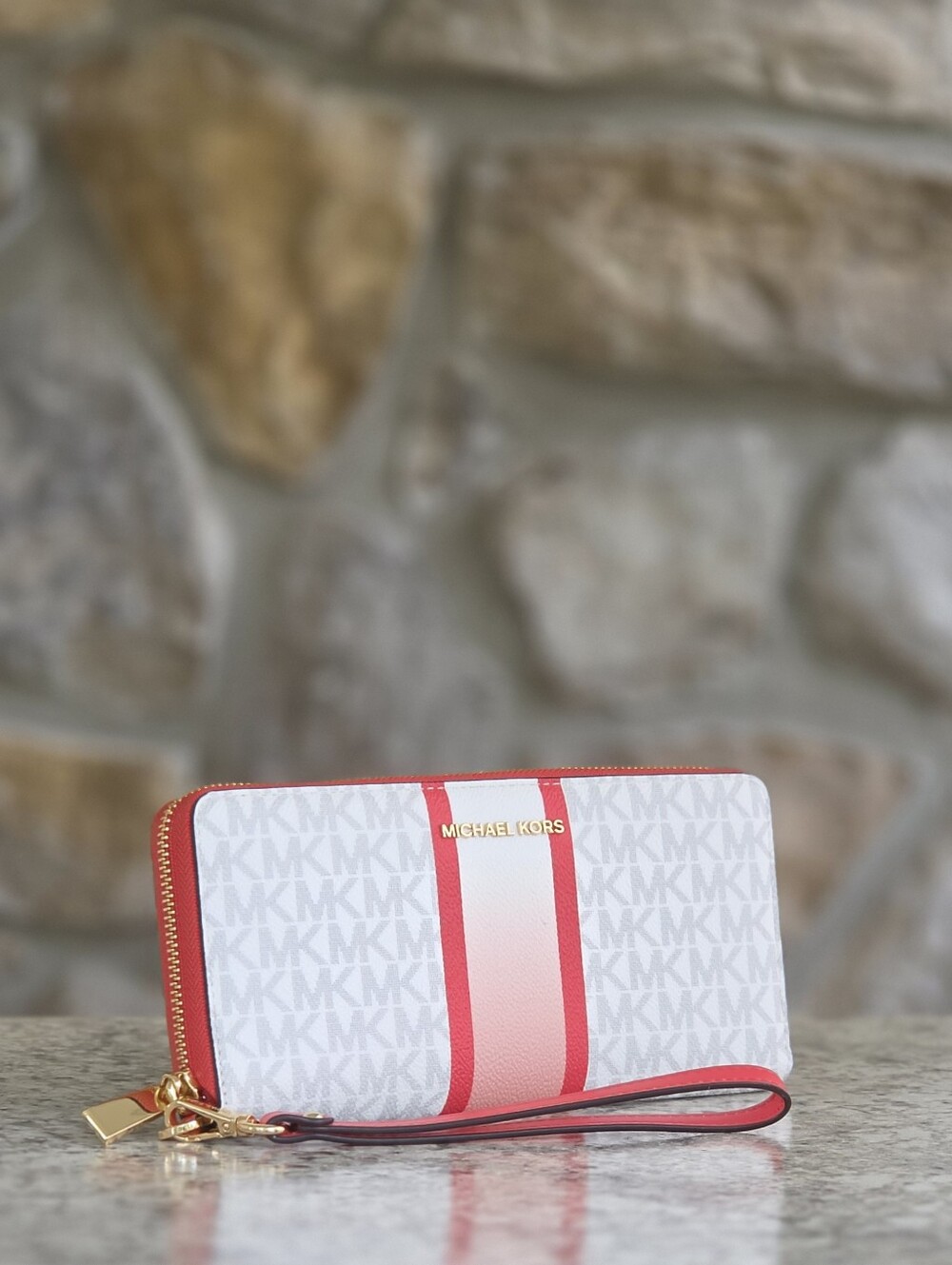 Michael Kors Jet Set Logo Ombré Center Stripe Wristlet Wallet